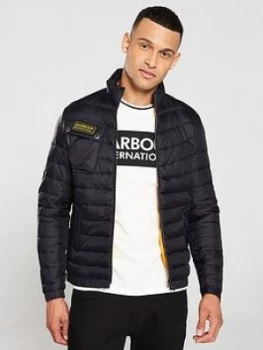 Image of Barbour International Chain Baffle Quilted Jacket - Black Size M Men