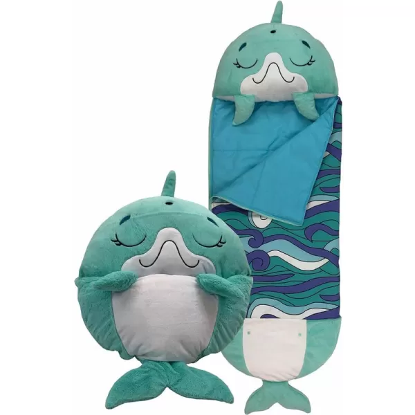 Image of Happy Nappers Blue Disco Dolphin Large Sleeping Bag