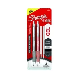 Image of Sharpie S Gel Metal Pens x2Refills x2 Black Pack of 4 2162643 GL62643
