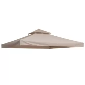 Outsunny 3 x 3(m) Gazebo Canopy Roof Top Replacement Cover Spare Part Beige (TOP ONLY)