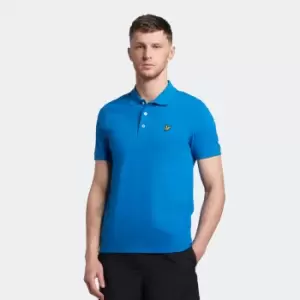 image of Mens Plain Polo Shirt - Bright Blue - L