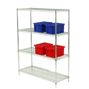 Image of Olympic Chrome Wire Mobile Shelving Kit - 1740 x 1219 x 610mm