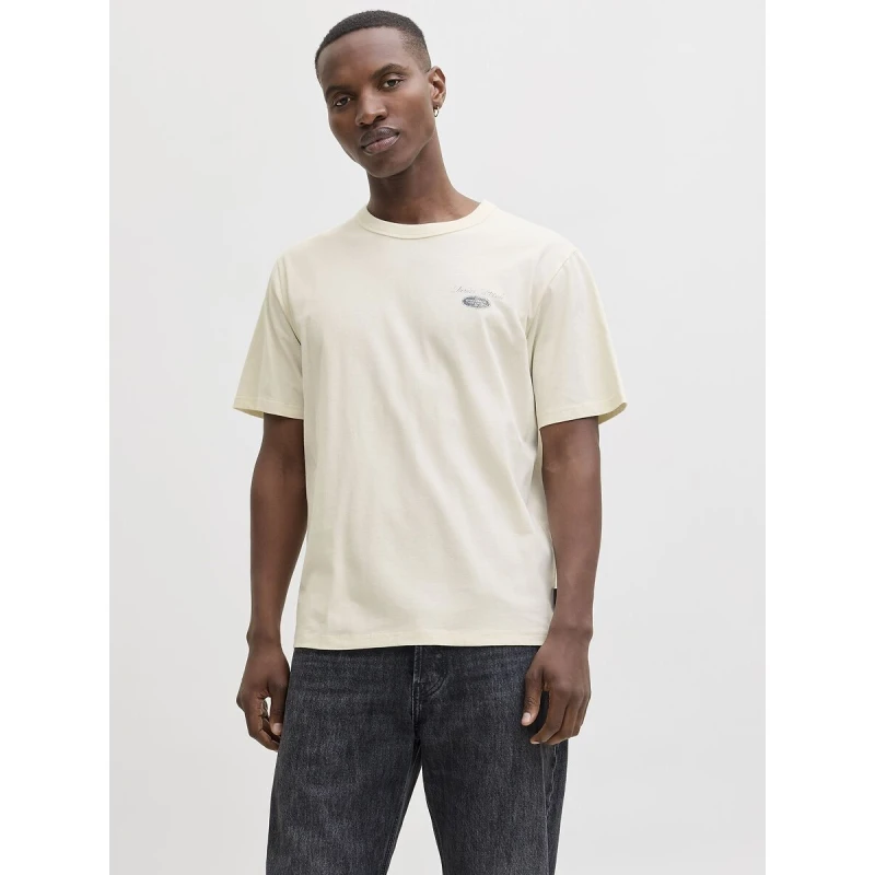 Image of jack & jones Back Logo T-Shirt Cream Cotton XXL