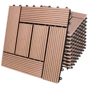 WPC Decking Tiles 11Pcs Terracotta 30x30cm