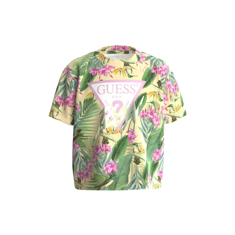 Image of Guess Girl's T-Shirt Guess Vert Female 10 ans