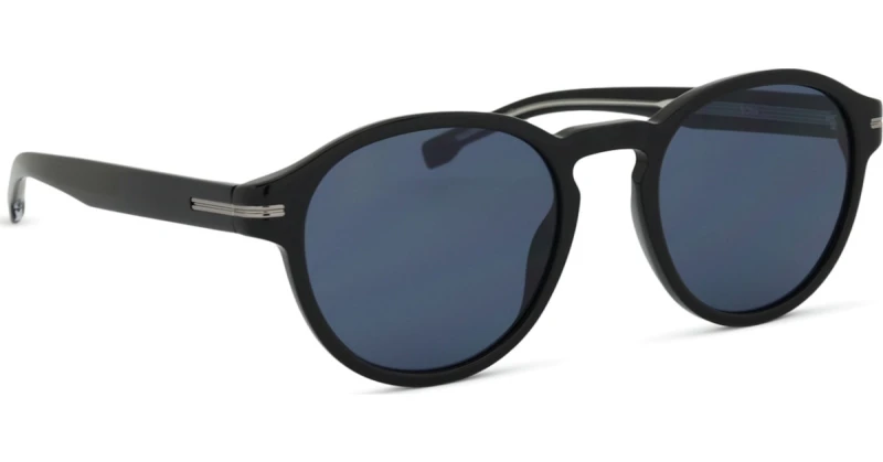 Image of Hugo Boss Round Black Blue BOSS 1506/S Black male