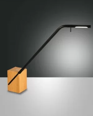 image of Viktor Integrated LED Table Lamp Black Glass