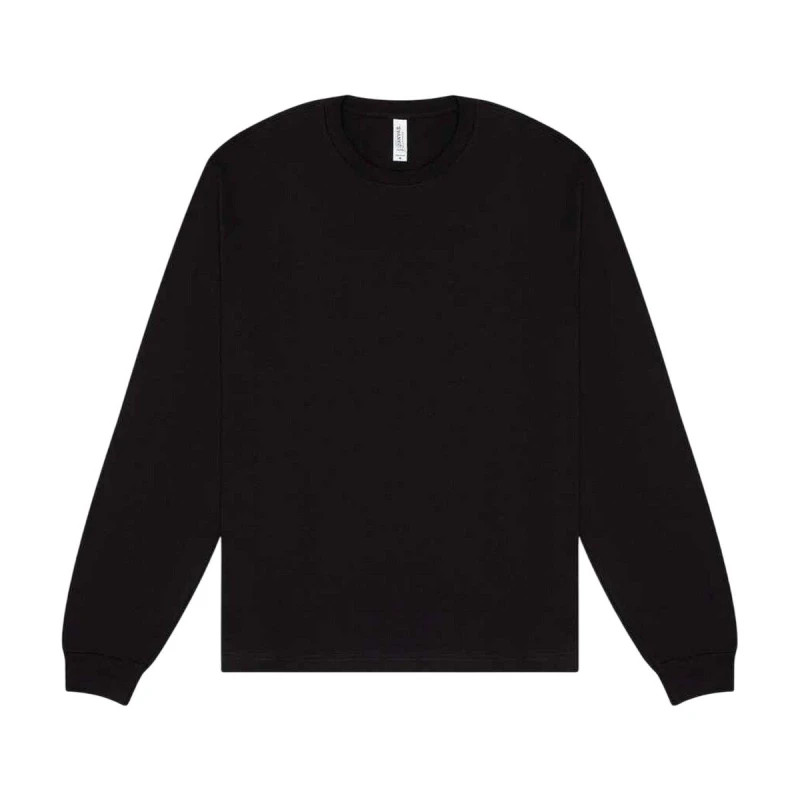 Image of Bella + Canvas Mens Heavy Boxy Long-Sleeved T-Shirt in Black Size: Large Black Male L