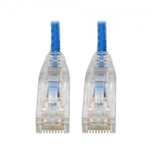 Image of Tripp Lite Cat6 Gigabit Snagless Slim UTP Ethernet Patch Cable RJ45 Bl