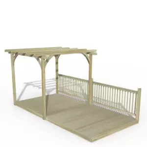 Image of Forest Garden Ultmia Pergola and Decking Kit 4.8m with 2 x Balustrade
