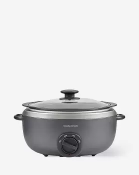 Image of Morphy Richards Sear and Stew Titanium Slow Cooker 6.5L - Oval - 461022