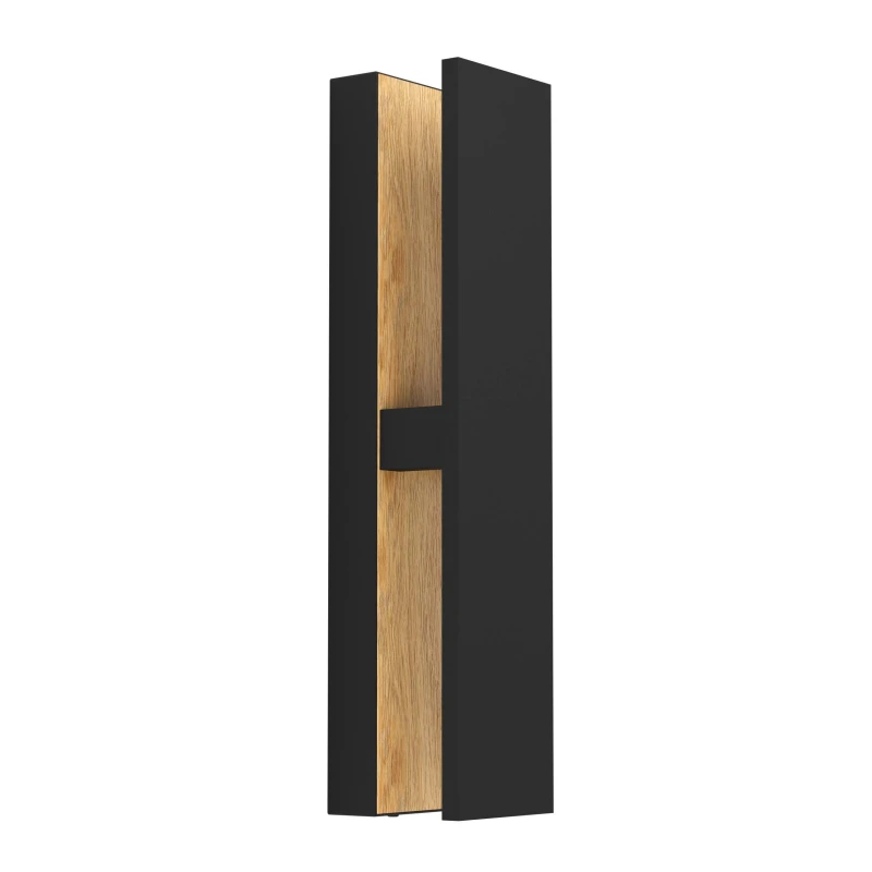 Image of EGLO COSTORIO LED Black and Brown Outdoor Wall Light, Black 900291