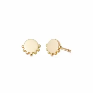 Image of Daisy London Jewellery 18ct Gold Plated Sterling Silver Stacked Round Beaded Stud Earrings 18Ct Gold Plate