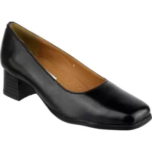 image of Amblers Walford Ladies Shoes Leather Court Black Size 3