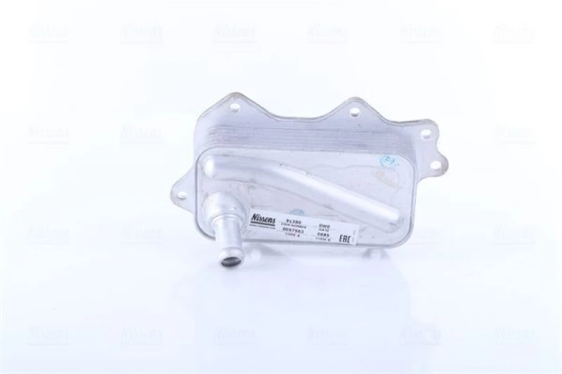 Image of NISSENS 91380 Oil Cooler ** FIRST FIT ** with gaskets/seals, without filter Aluminium Oil Cooler,engine oil (469)
