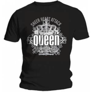 image of Queen Sheer Heart Attack Mens Black T Shirt: Medium