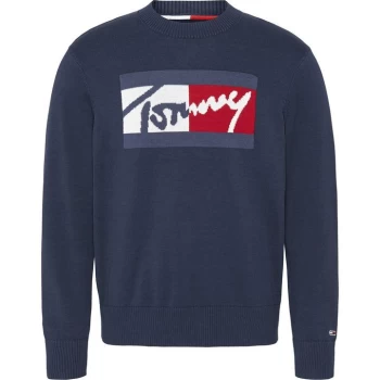 Image of Tommy Jeans Tommy Jeans Tommy Crew Sweater - Navy C87