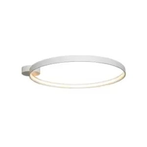 Image of Circle Integrated LED Semi Flush Light, Matt White, 3870lm, 3000K