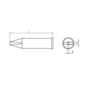 Image of Weller T0054480499 XHT C WXP 200 / WP 200 Soldering Tip 3.2 x 1.2 ...