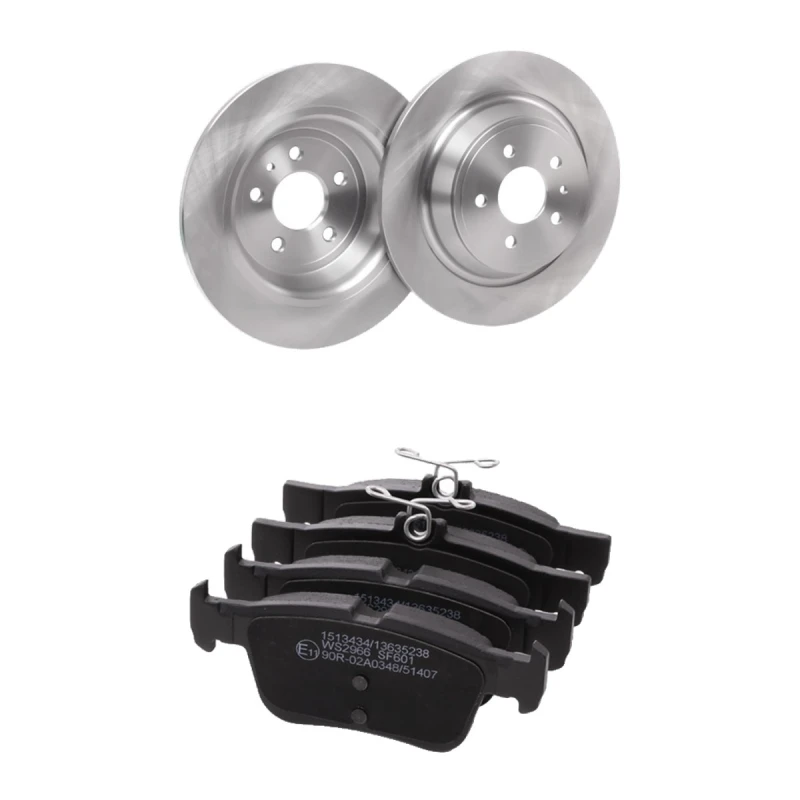Image of RIDEX 3405B2199 Brake disc and pads set Rear Axle, Brake Disc Type: Solid, excl. wear warning contact Brake Set,disc brakes (3405)