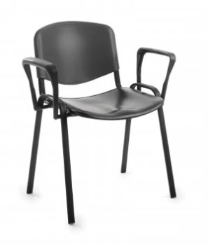 Image of Taurus plastic Meeting Room Stackable Room With Fixed Arms - Black