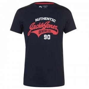 Image of Jack and Jones Core Heritage Logo T Shirt Mens - Sky Captain