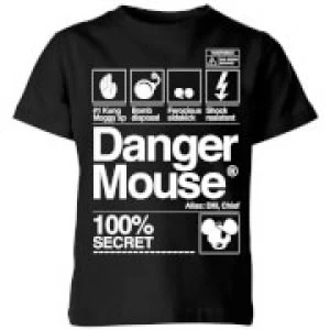 image of Danger Mouse 100% Secret Kids T-Shirt - Black - 11-12 Years