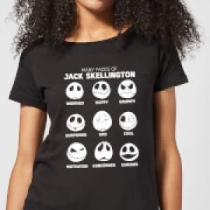 image of Nightmare Before Christmas Jack Pumpkin Faces Collection Womens T-Shirt - Black