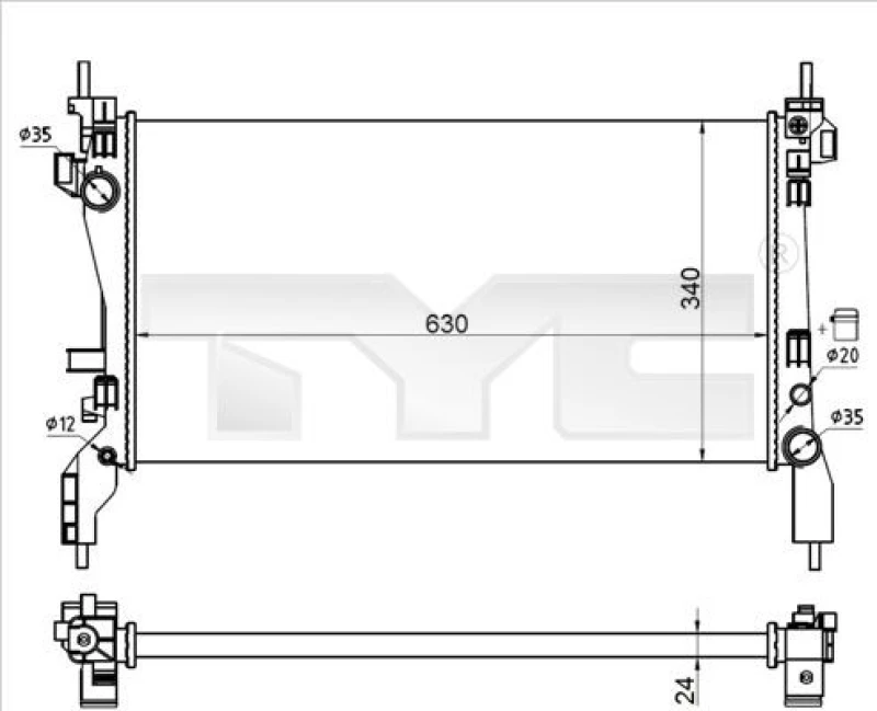 Image of TYC Engine radiator TYC 709-0021-R