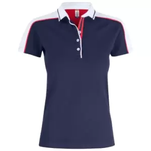 Image of Clique Womens/Ladies Pittsford Polo Shirt (L) (Dark Navy/White)