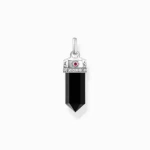 Image of Sterling Silver Onyx Hexagon Shape Pendant PE955-641-11