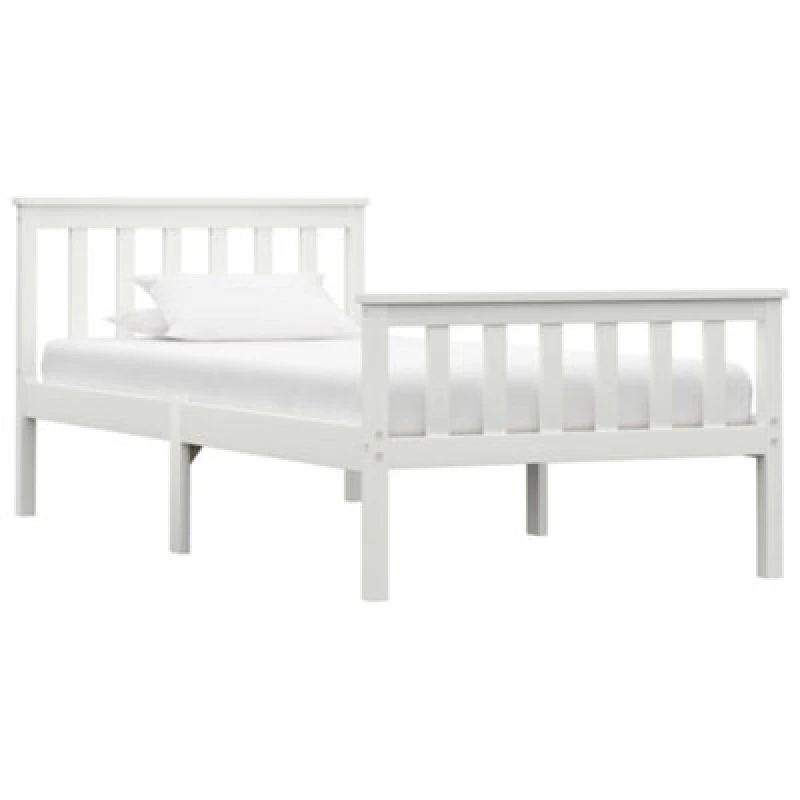 Image of VIDAXL Bed Frame without Mattress White Solid Pinewood 100x200cm Vidaxl 8719883676982