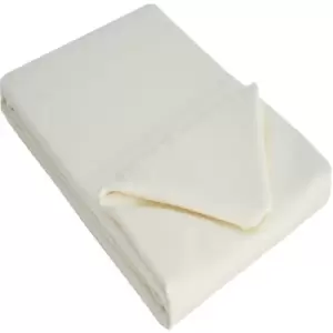 Image of Belledorm 100% Cotton Sateen Flat Sheet (Emperor) (Ivory) - Ivory