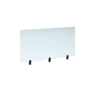 image of Straight high desktop acrylic screen with Black brackets 1400mm x 700mm