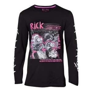 Image of Rick And Morty - Doodle Mens Large Long Sleeved Shirt - Black