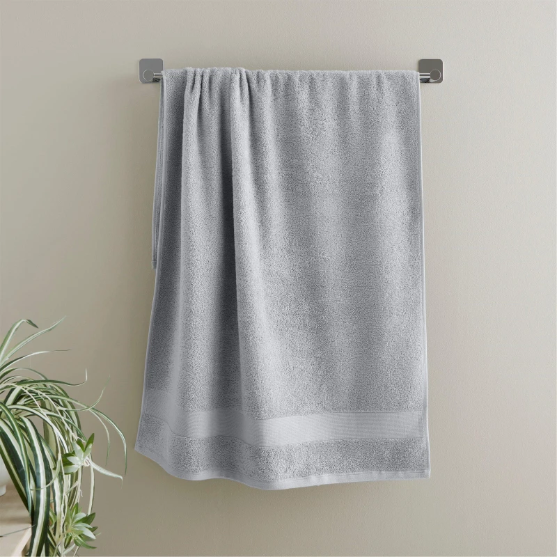 Image of Catherine Lansfield Catherine Lansfield 'Anti Bacterial' Cotton Towels in Silver Size: Bath Sheet Silver Bath Sheet Unisex 5057681101361
