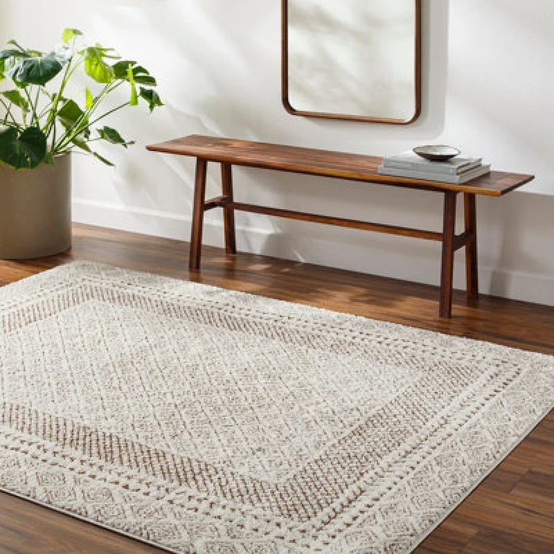 Image of Livabliss Scandi Modern High Pile Brown Ambre Area Rug 140 X 200 Cm - Easy Care, Non Shedding, Ideal For Living Room & Bedroom