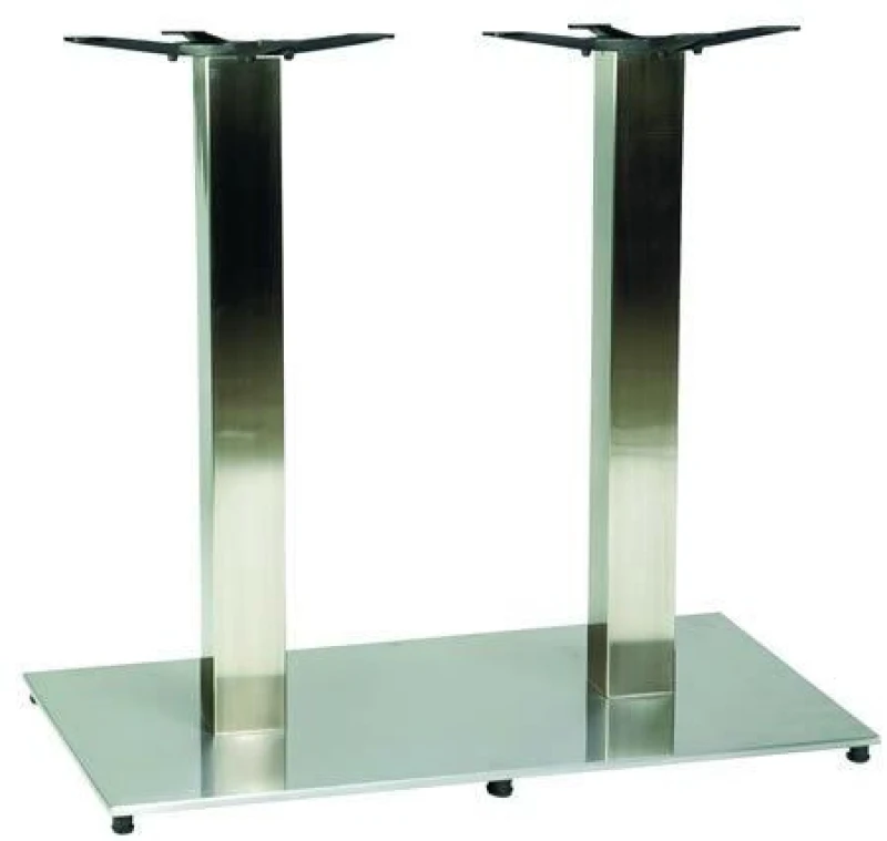 Image of netfurniture Zuton Twin Rectangular Stainless Steel Table Base Silver unisex