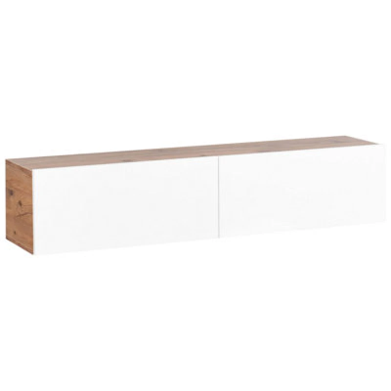 Image of Beliani Wall Mounted TV Stand GLADSTONE Brown/ White 608524