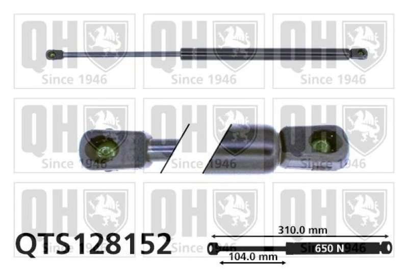 Image of QUINTON HAZELL Tailgate strut QUINTON HAZELL QTS128152