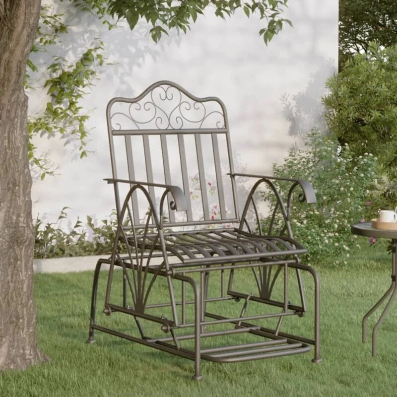 Image of VIDAXL Glider Bench 61cm Black Steel Vidaxl 8720286838037