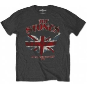Image of Rolling Stones Union Jack US Map Mens Charcoal TS: Large