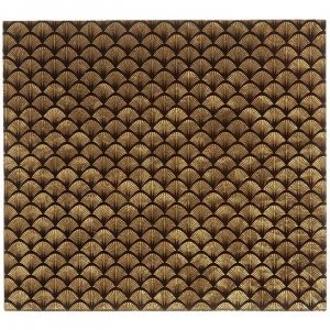 image of Biba Glass Gold Fan Print Placemats Set of 2 - Gold