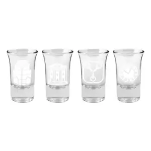 Back to the Future Shotglass 4-Pack Logo & Symbols