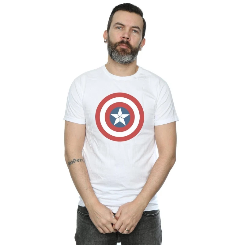 Image of Marvel Marvel Men Captain America Civil War Shield T-Shirt in White Size: Small White S Male 5057981025237