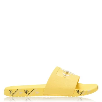 Image of Calvin Klein Jeans Varen Pool Sliders - Yellow
