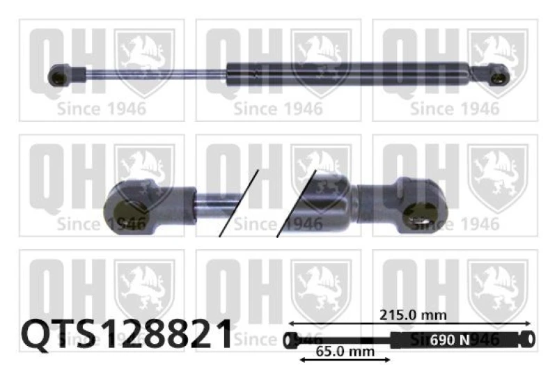 Image of QUINTON HAZELL Tailgate strut QUINTON HAZELL QTS128821