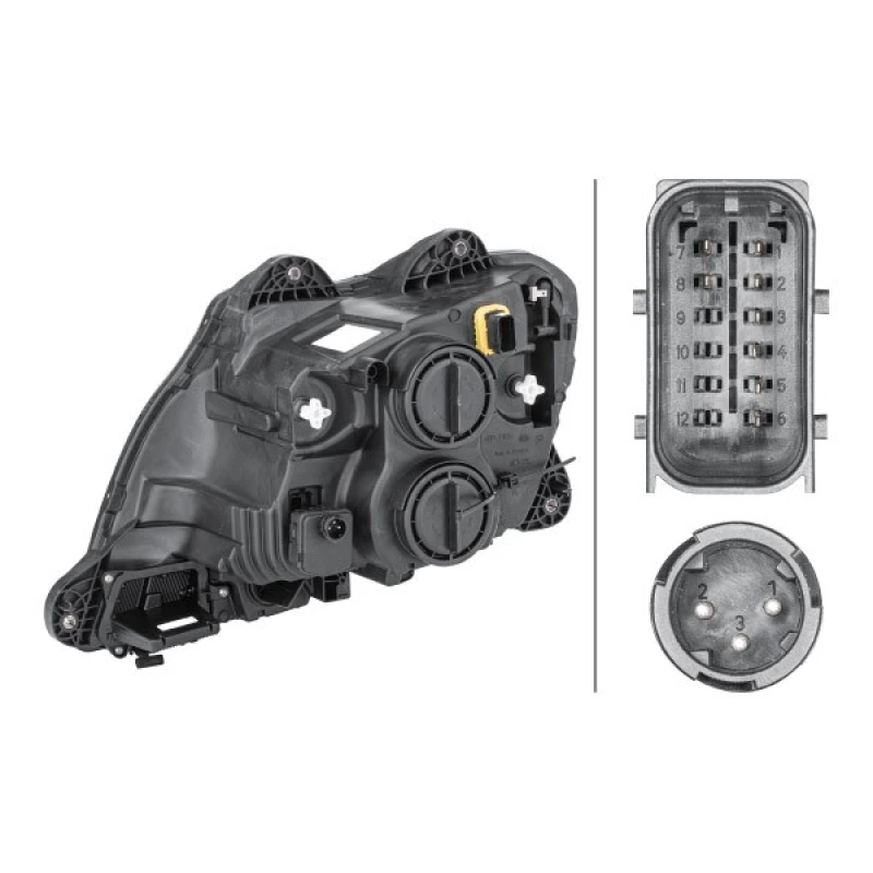Image of HELLA 1ED 010 116-541 Headlights H1, Right, with bulbs, Halogen Headlight (259)