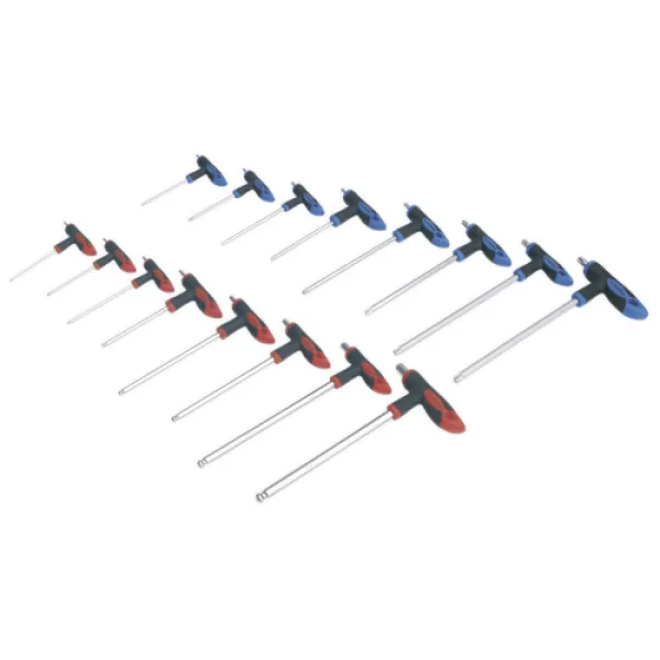Image of Genuine SEALEY AK7147 T-Handle TRX-Star & Hex Key Set 16pc