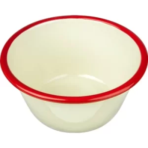 Image of Pudding Basin 12cm Cream With Red Trim
